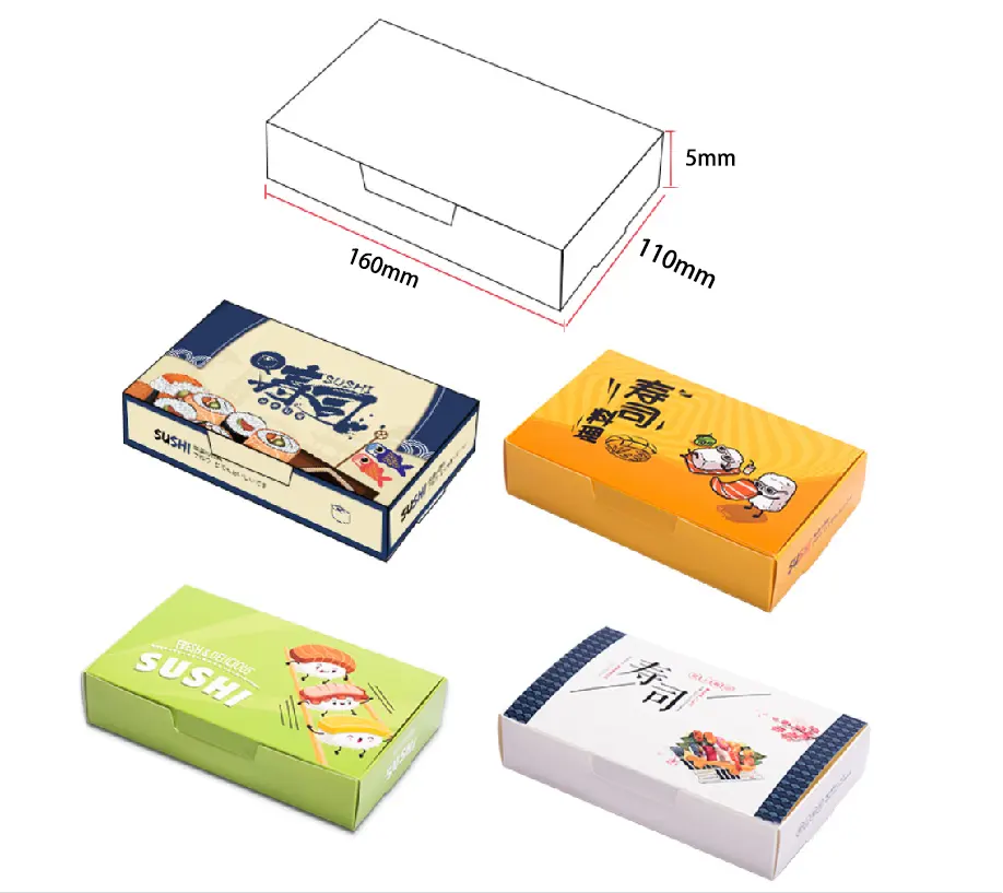 Специальное предложение, 16*11*5 см, японский лоток, экологически чистый упаковочный ящик для суши, бумажные коробки на вынос