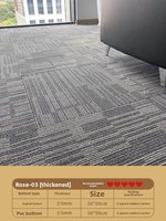 Tapis commercial moderne en acrylique tissé, épais, insonorisant et ignifuge, pour sol en ciment, lavable