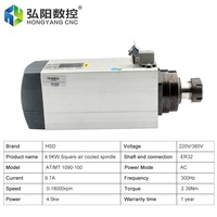 Moteur de broche Hs d 4,5 kW, refroidissement par air carré, ER32, 18000 tr/min, 9,7 A, moteur italien, 300 Hz, 380 V pour machine de gravure CNC, Italie