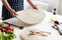 Napperons de table en coton tissé à la main, isolants, en écorce de maïs, écologiques, modernes, résistants à la chaleur, réutilisables, naturels, pour la décoration intérieure, 38 cm