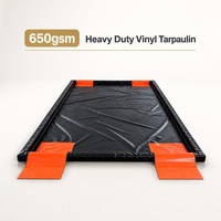 Tapis de lavage portable en bâche personnalisée pour la récupération des déversements, fabricant de tapis de protection en vinyle robuste 650 g/m² 6 m x 3,5 m avec bord en mousse pour lavage de voitures