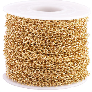 โซ่สแตนเลสสีทองแบบเปิด ขนาด 1 เมตร สำหรับทำจี้สร้อยคอ - Product Image 1