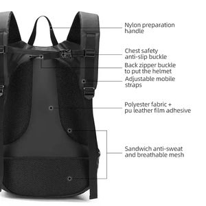 カスタムダブルショルダー防水バックパック乗馬旅行自転車オートバイヘルメットバッグバックパック - Product Image 3