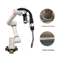 Robot de soudage industriel 6 axes, système robotique CO2 avec moteur intégré pour la fabrication automatique de tuyaux, conception portable, charge utile de 3 à 16 kg