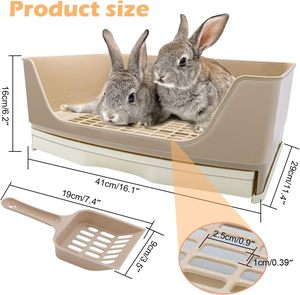 <span class=keywords><strong>Toilette</strong></span> d'angle avec tiroir <span class=keywords><strong>pour</strong></span> animaux de compagnie, grande litière <span class=keywords><strong>pour</strong></span> lapins - Product Image 2