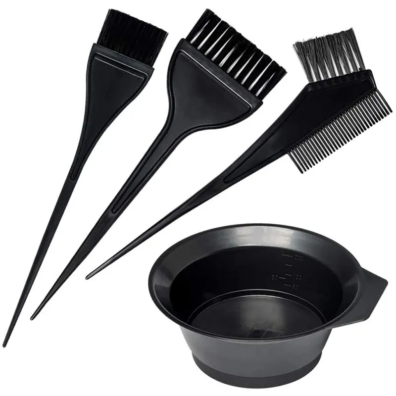 2022 Professional Salon Equipment Hair Coloring Dye Tint Set Hairdressing Black Plastic Mixing Comb Brush Set