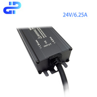 Alimentation électrique étanche IP67 pour usage industriel, 150W AC-DC, sortie simple, pour bandes LED, 24V, garantie 3 ans, pleine puissance