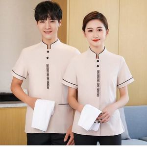 Cleaning Uniforms Short Sleeve Unisex Linen Moisture Wicking For Hotel Staff - Product Image 2