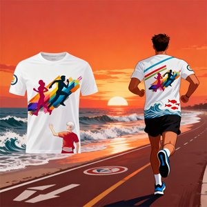 Camisetas de Manga Corta para Correr Maratón, Personalizadas con Logotipo, para Hombre, Sólidas, Ecológicas, Ligeras, de Secado Rápido, Transpirables, Sublimadas - Product Image 1