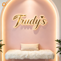 Enseigne lumineuse 3D personnalisée OEM en acier inoxydable avec logo rétroéclairé, lettres en relief éclairées par LED pour la décoration de magasins, bars et restaurants