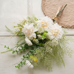 Bouquet de fleurs artificielles Sunset Beauty, en tissu tissé plastique mélangé, toucher naturel, pour mariage et décoration intérieure - Product Image 3