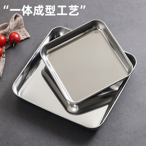 Stainless Steel Square Tray With Wire Mesh Frame Set Flat Bottom For Baking Oil Draining Barbecue - Product Image 4
