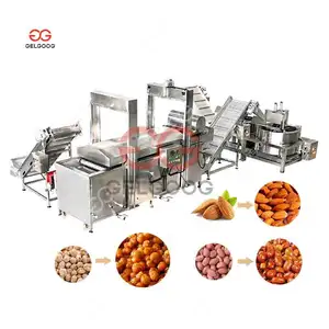 Automatic Continuous Food Peanuts Green Peas Broad Bean Roasting And Frying Machine Broad Bean Fried Line With Oil