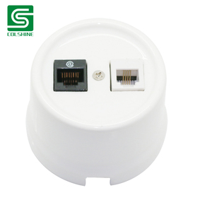 <span class=keywords><strong>Prise</strong></span> en céramique TEL & <span class=keywords><strong>Internet</strong></span> RJ11 RJ45 pour villas et hôtels européens - Product Image 3