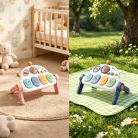 Jouet de piano pour bébé avec Bluetooth, clavier musical éducatif précoce en forme de dessin animé, volant, jouet musical d'apprentissage pour nourrissons