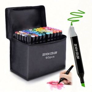 Lot de marqueurs de peinture pas chers, gamme complète, stylo argenté à pointe fine, 60 couleurs (PC-3M) - Product Image 1