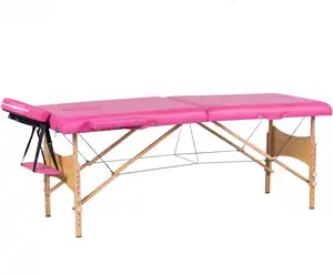 Modern lüks güzellik salonu 2 bölüm pembe göz kirpik yatak taşınabilir ahşap masaj masası