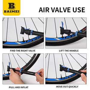 Pompe à main haute pression BAIMEI PA pour vélo, 120 PSI, durable, portable, pour vélos de montagne/route - Product Image 4