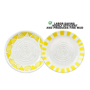 Grattoir rond <span class=keywords><strong>en</strong></span> <span class=keywords><strong>céramique</strong></span> peint <span class=keywords><strong>à</strong></span> la main personnalisé pour l'ail, le <span class=keywords><strong>gingembre</strong></span>, la porcelaine, motif citron, grattoir pour usage domestique - Product Image 3