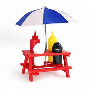 Juego de Mesa Portátil para Barbacoa al Aire Libre con Soporte para Condimentos y Adornos de Madera de Pino con Logotipo OEM Promocional, Ideal para Fiestas Familiares - Product Image 3