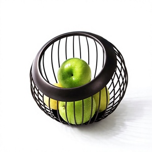 Fine Quality Modern Metal <b>Wire</b> <b>Storage</b> <b>Basket</b> Circle Shape Eco-Friendly Home Decoration Organized Neatening Solution - Product Image 2