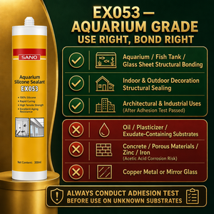 Scellant d'aquarium à séchage rapide EX053 <span class=keywords><strong>Silicone</strong></span> <span class=keywords><strong>Acétique</strong></span> 100% <span class=keywords><strong>Silicone</strong></span> Étanchéité Panneaux de Verre Aquarium Liaison Bois Travail du Bois Emballage - Product Image 5