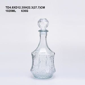 Botellas de copa de vino de whisky vacías con tapa de vidrio sellada Decantador de globo de whisky Brandy - Product Image 3