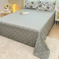 Parure de Lit Imprimée Florale et Végétale en Teinture Active Personnalisée, Tissu Polyester de Qualité Supérieure avec Jupe de Lit, Taies d'Oreiller et Housse de Couette