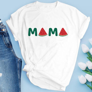 Felice giorno della mamma magliette bianche di cotone nero per le donne - Product Image 1