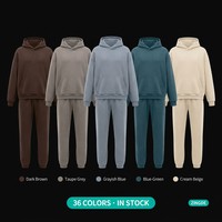 Sweat-shirt et pantalon de survêtement en molleton brossé en mélange coton-polyester 700g, style streetwear hiver, coupe oversize, personnalisable, pour homme, poids lourd, 25 couleurs, OEM