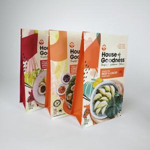 Venta caliente personalizada buena impresión 8 sello lateral refuerzo de fondo plano albóndigas embalaje de aperitivos bolsa de pie de grado alimenticio - Product Image 3