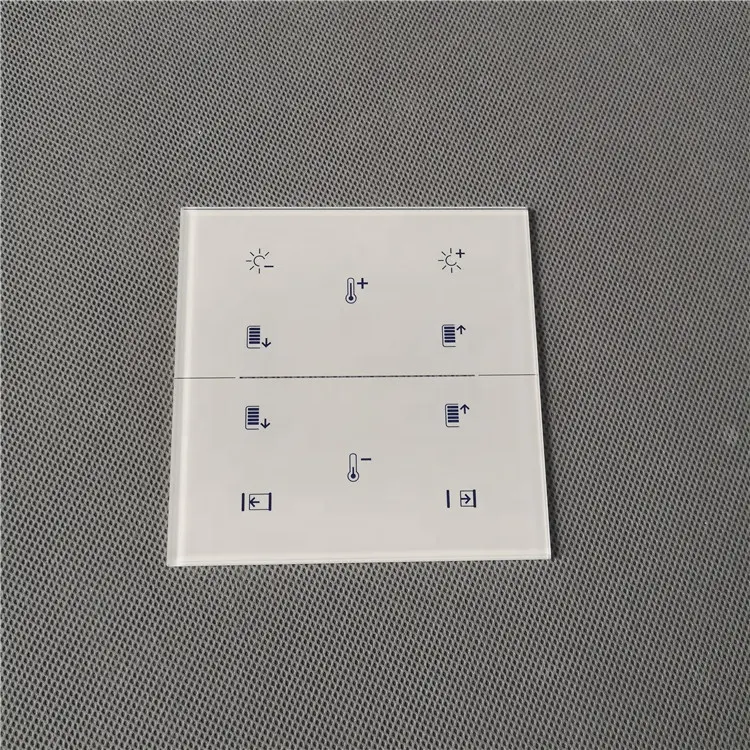 Custom Cut 2mm 3mm Tempered White Printed Smart Dimming Switch Glass Panel For Wifi Touch Dimmer Switch 86