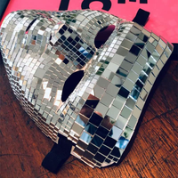 Nouveau produit pas cher halloween fête masque accessoires argent mode unique miroir disco ball masque