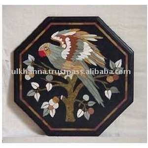 สีดำหินอ่อน Inlay งานฝีมือตารางด้านบน - Product Image 1