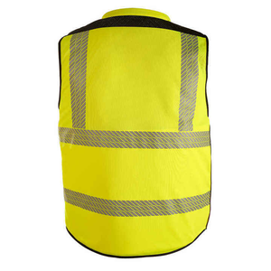 Gran oferta, chaleco de trabajo personalizable, características de seguridad reflectantes, ropa de trabajo fluorescente hecha de nailon duradero, poliéster, multibolsillos - Product Image 3