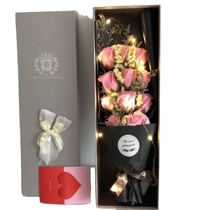 Romantic Valentine's Day high-grade rose small crown artificial flower gift box soap flower gift box