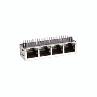1x4 Quad Port Cat5/Cat5e blindé plaqué or, connecteur magnétique de qualité industrielle, 100BASE-TX LED RJ45 Ethernet, aérospatiale, PCB, solaire