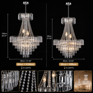Lustre Fontaine LED Moderne en Acrylique pour Centres de Table, Décoration Suspendue pour Salles d'Événements, Fond de Scène en Cristal Doré - Product Image 3