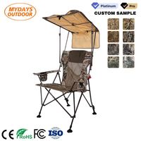 Sedia da Caccia Pieghevole Portatile Leggera Mydays con Tettuccio Parasole Regolabile e Borsa per il Trasporto