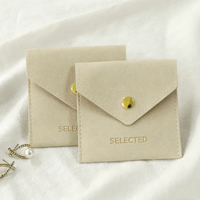Pochette à bijoux en microfibre de daim personnalisée, écologique et luxueuse, pochette à bijoux en velours sur mesure, pochette à bijoux à rabat, sac cadeau