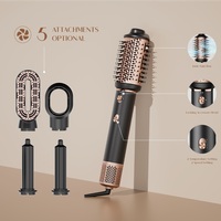Sèche-cheveux professionnel 5-en-1, brosse à air chaud, volumateur et stylant, kit de coiffage ionique en céramique multifonctionnel pour femmes