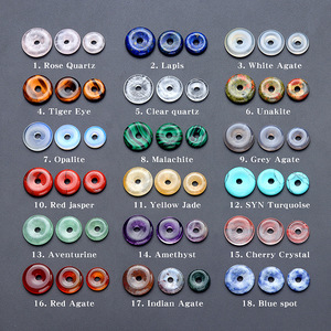 Ping An gesper batu akik kristal 12 ~ 16mm liontin donat, Aksesori Perhiasan DIY Hoop gesper liontin - Product Image 2