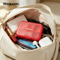 Boîte de rangement de pilules à 6 compartiments, étui de voyage hebdomadaire pour médicaments, en plastique portable pour comprimés, vitamines et suppléments