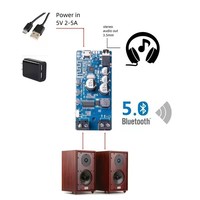 Amplificateur de puissance 50W*2 5.0, classe D, audio HiFi stéréo, lecteur de musique sans fil, mini carte son USB, application numérique, carte amplificateur