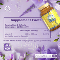 Pasokan Pabrik OEM ODM Vitamin E Softgels 400 IU Bantuan Kesehatan Metabolik untuk Penggemar Gaya Hidup Aktif Stok Gudang