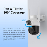 AOV-Caméra d'extérieur OKAM PRO avec double vue, stockage en nuage, dôme étanche IP66, détection humanoïde, deux objectifs, WiFi, solaire