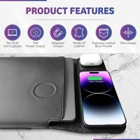 Özel 4'ü 1 Arada Kablosuz Şarjlı Laptop Kılıfı Seyahat Telefonu Kulaklık Şarj Cihazı Mouse Pad İş Laptop Kılıfı