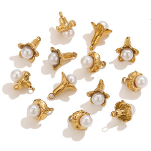 Perlas para Pendientes, Accesorios de Joyería DIY, Venta al por Mayor, Colgante de Flor de Acero Inoxidable, Dijes de Gloría de la Mañana - Product Image 6