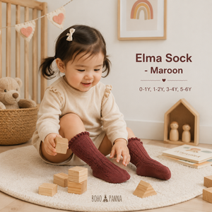 Calcetines suaves y elásticos de color granate para niños activos, que ofrecen una textura transpirable, un soporte cómodo y un ajuste flexible para los pies pequeños en crecimiento. - Product Image 3