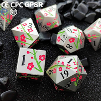Jeu de dés de jeu polyédriques en métal D&D, style fleur élégante, pour Donjons et Dragons, idéal pour les cadeaux